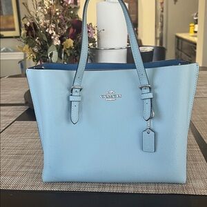 Coach Mollie 25 Baby Blue Tote Bag